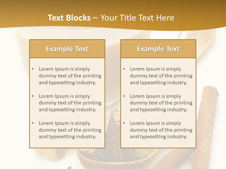 A Cup Of Coffee Next To Cinnamons And Spices PowerPoint Template