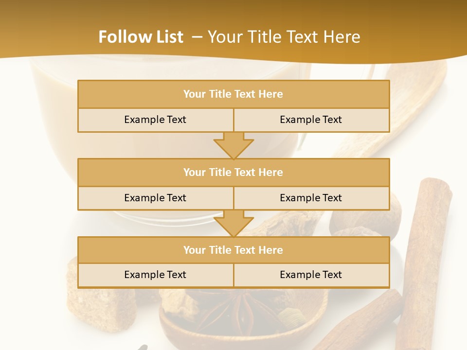 A Cup Of Coffee Next To Cinnamons And Spices PowerPoint Template