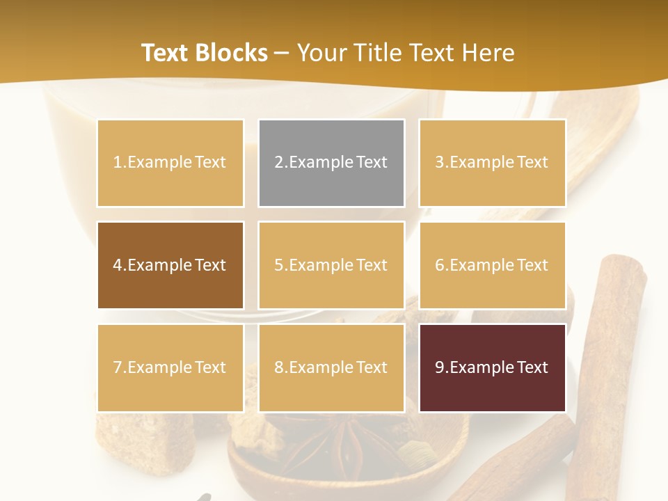 A Cup Of Coffee Next To Cinnamons And Spices PowerPoint Template