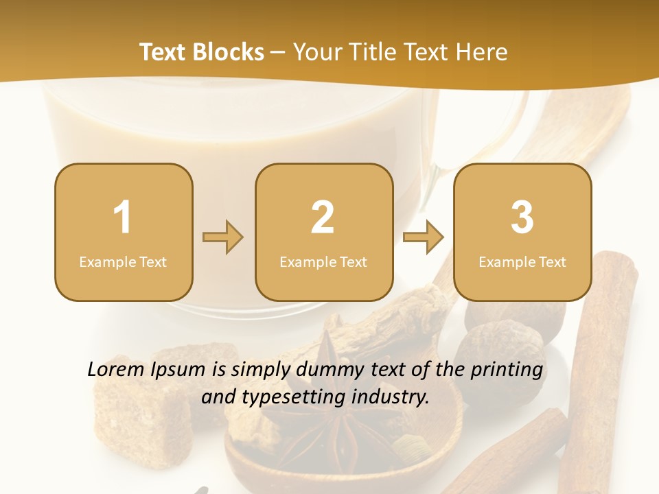 A Cup Of Coffee Next To Cinnamons And Spices PowerPoint Template