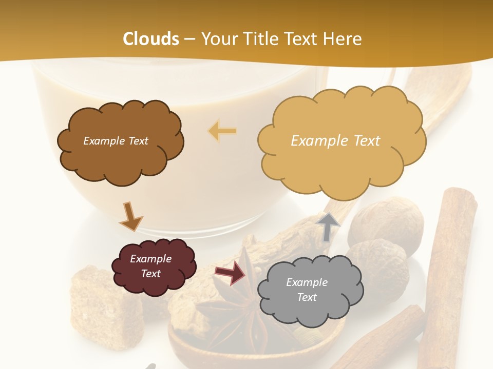 A Cup Of Coffee Next To Cinnamons And Spices PowerPoint Template