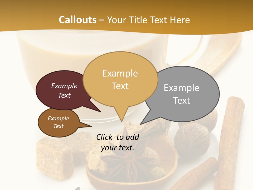 A Cup Of Coffee Next To Cinnamons And Spices PowerPoint Template