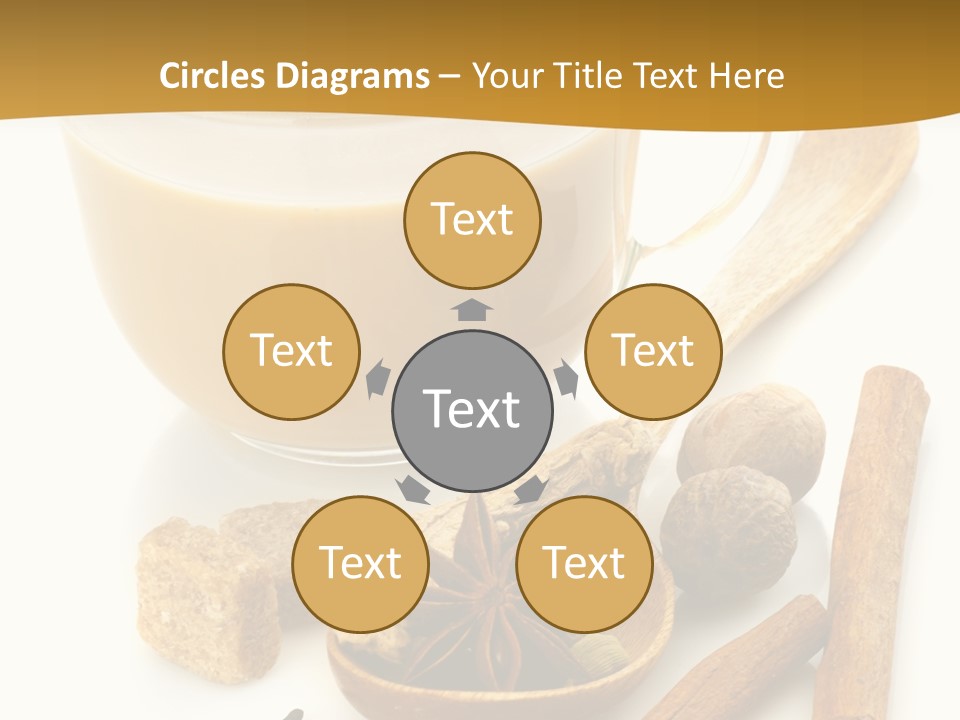 A Cup Of Coffee Next To Cinnamons And Spices PowerPoint Template