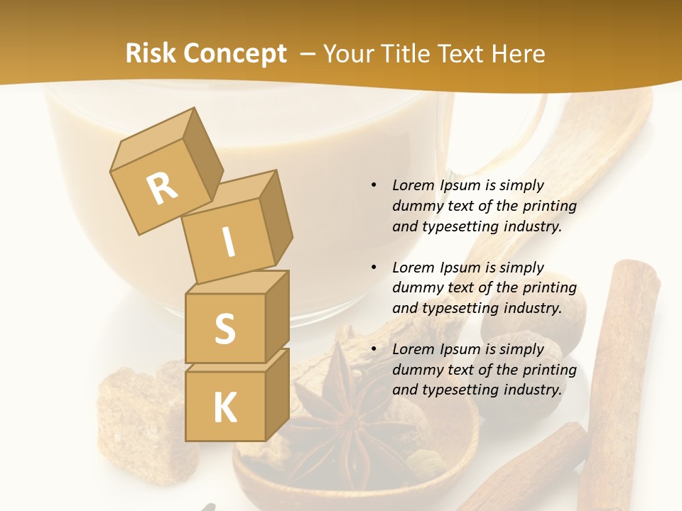 A Cup Of Coffee Next To Cinnamons And Spices PowerPoint Template