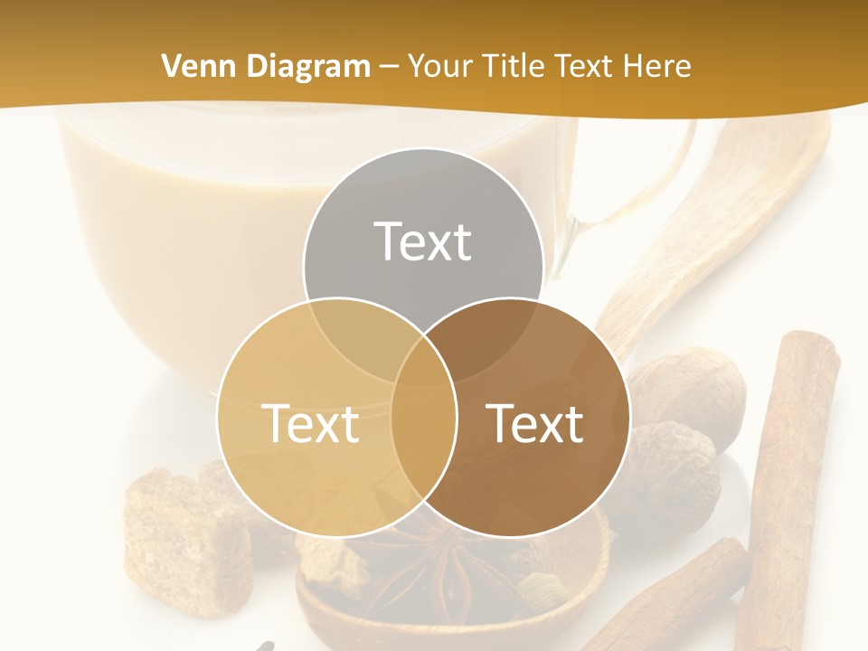A Cup Of Coffee Next To Cinnamons And Spices PowerPoint Template