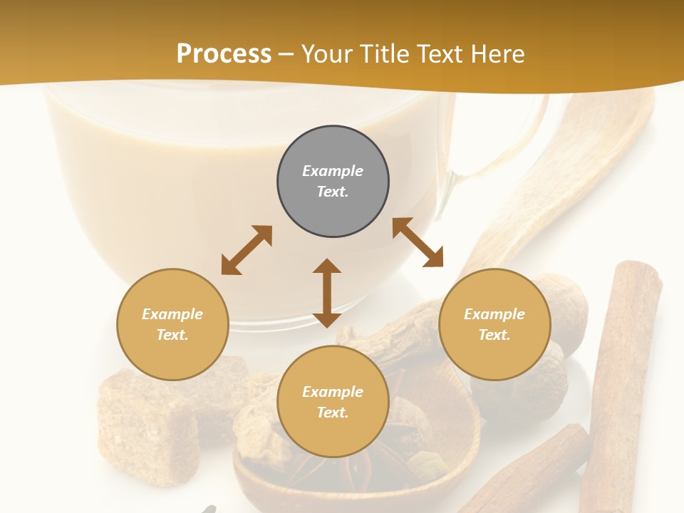 A Cup Of Coffee Next To Cinnamons And Spices PowerPoint Template