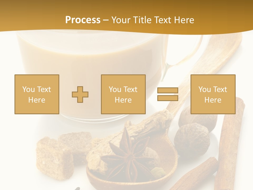 A Cup Of Coffee Next To Cinnamons And Spices PowerPoint Template