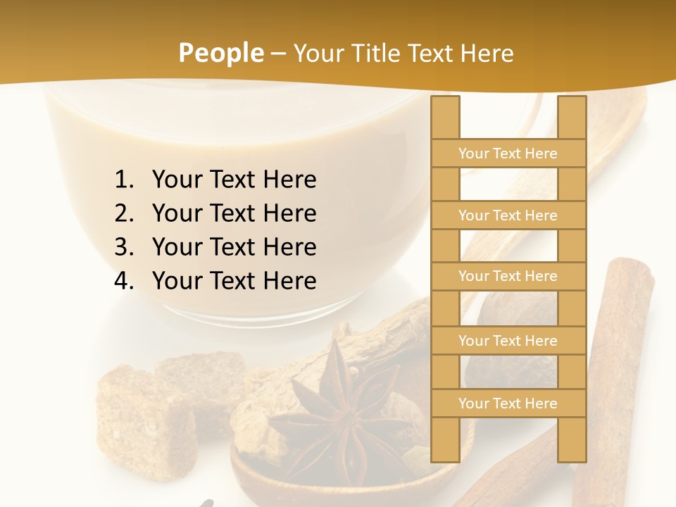 A Cup Of Coffee Next To Cinnamons And Spices PowerPoint Template