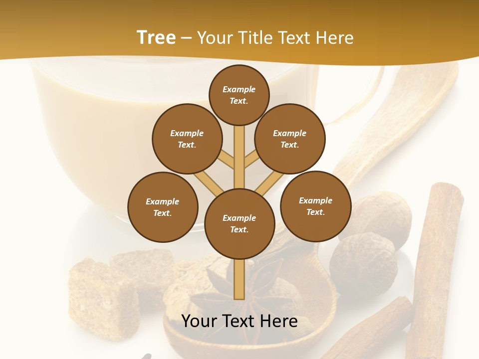 A Cup Of Coffee Next To Cinnamons And Spices PowerPoint Template