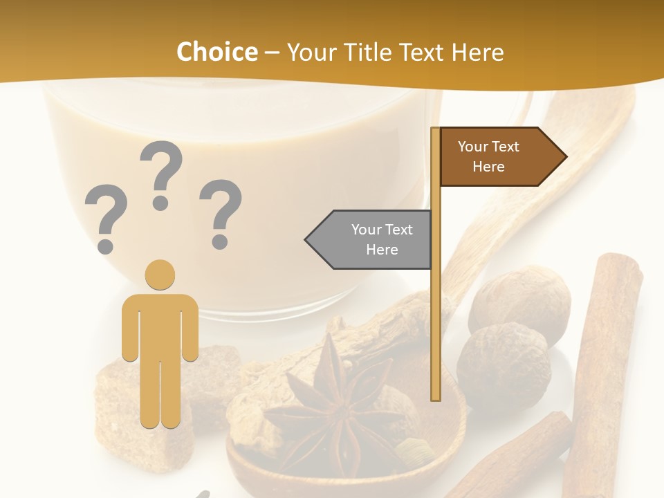 A Cup Of Coffee Next To Cinnamons And Spices PowerPoint Template