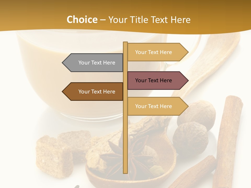 A Cup Of Coffee Next To Cinnamons And Spices PowerPoint Template