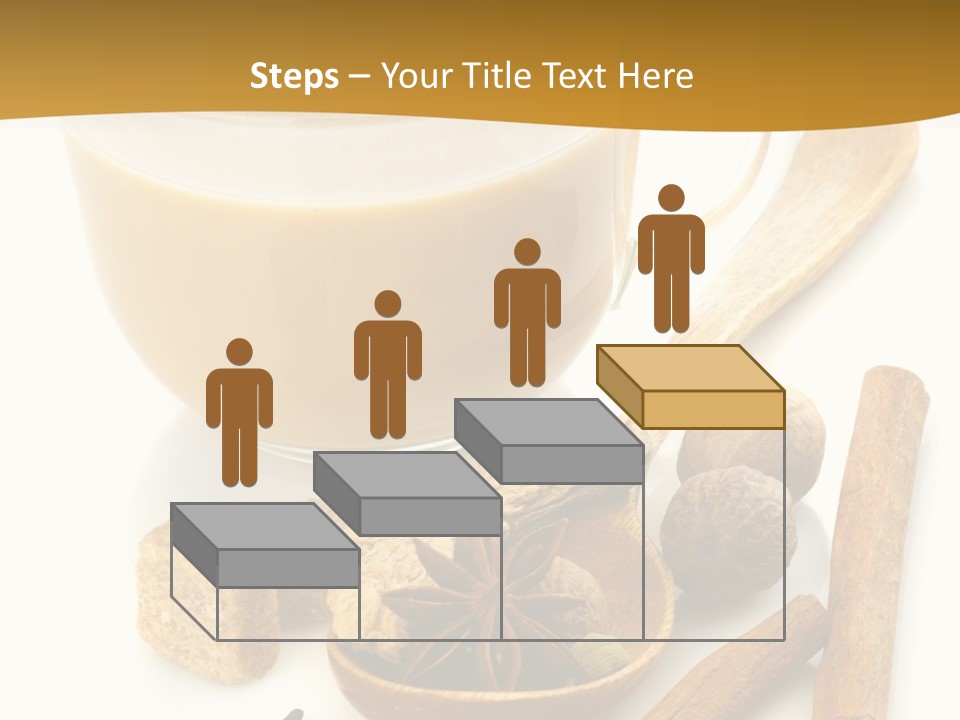 A Cup Of Coffee Next To Cinnamons And Spices PowerPoint Template