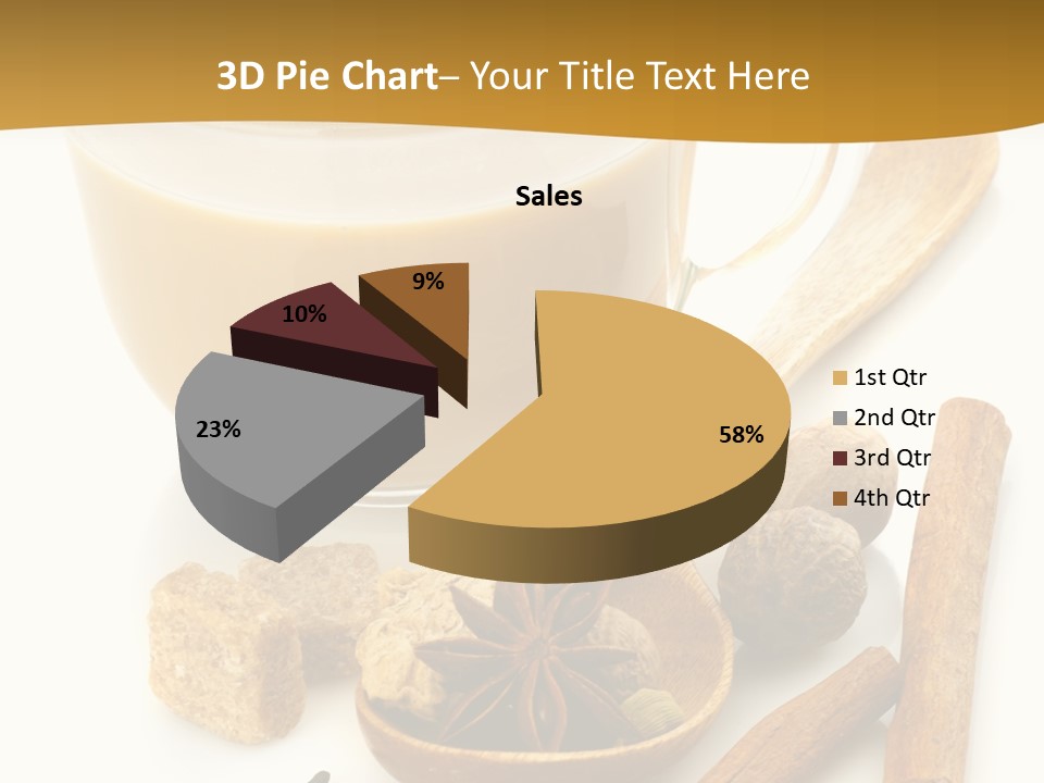 A Cup Of Coffee Next To Cinnamons And Spices PowerPoint Template