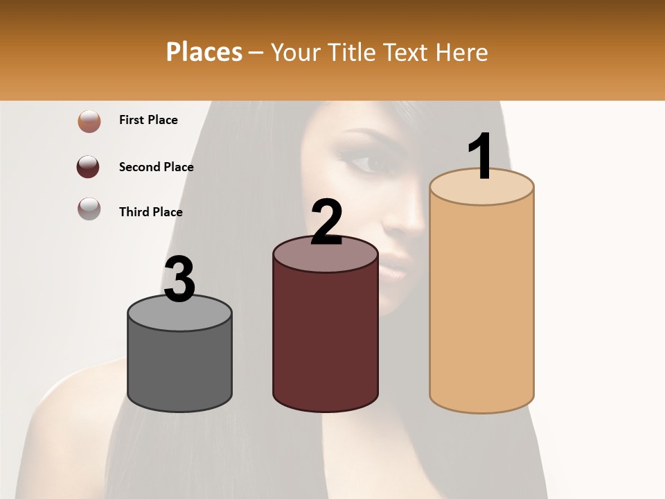 A Woman With Long Black Hair Is Shown In This Powerpoint Presentation PowerPoint Template