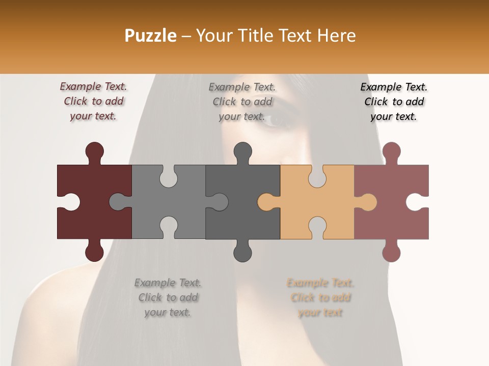 A Woman With Long Black Hair Is Shown In This Powerpoint Presentation PowerPoint Template