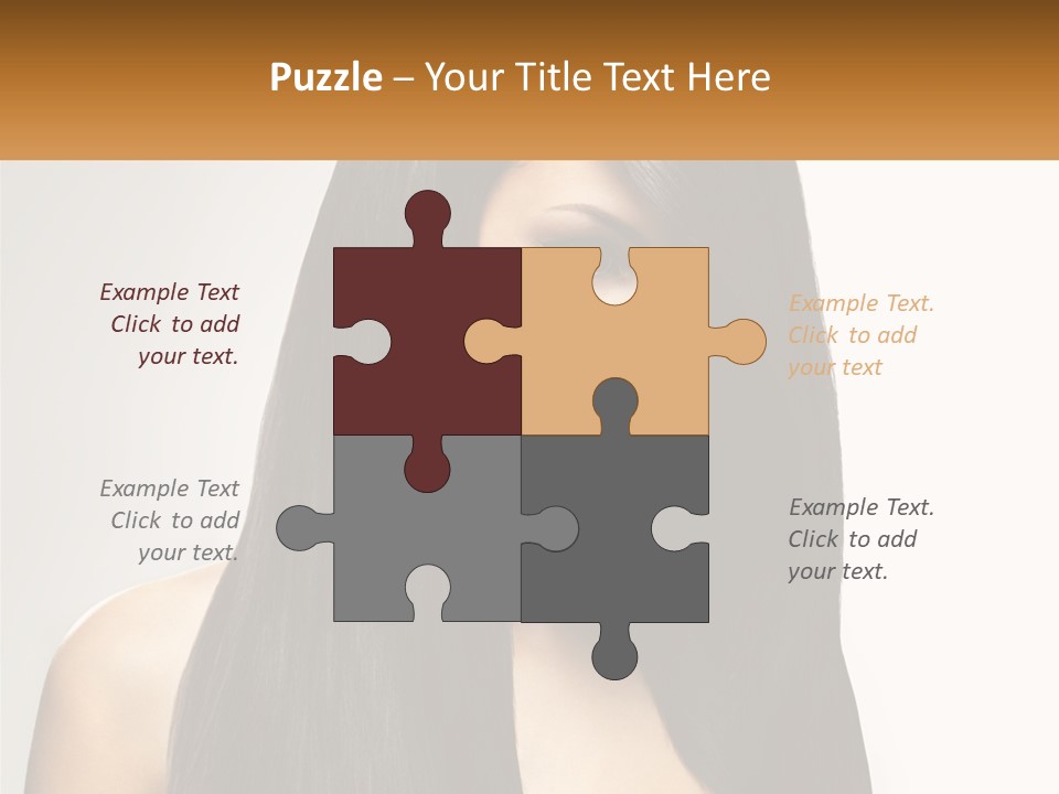 A Woman With Long Black Hair Is Shown In This Powerpoint Presentation PowerPoint Template