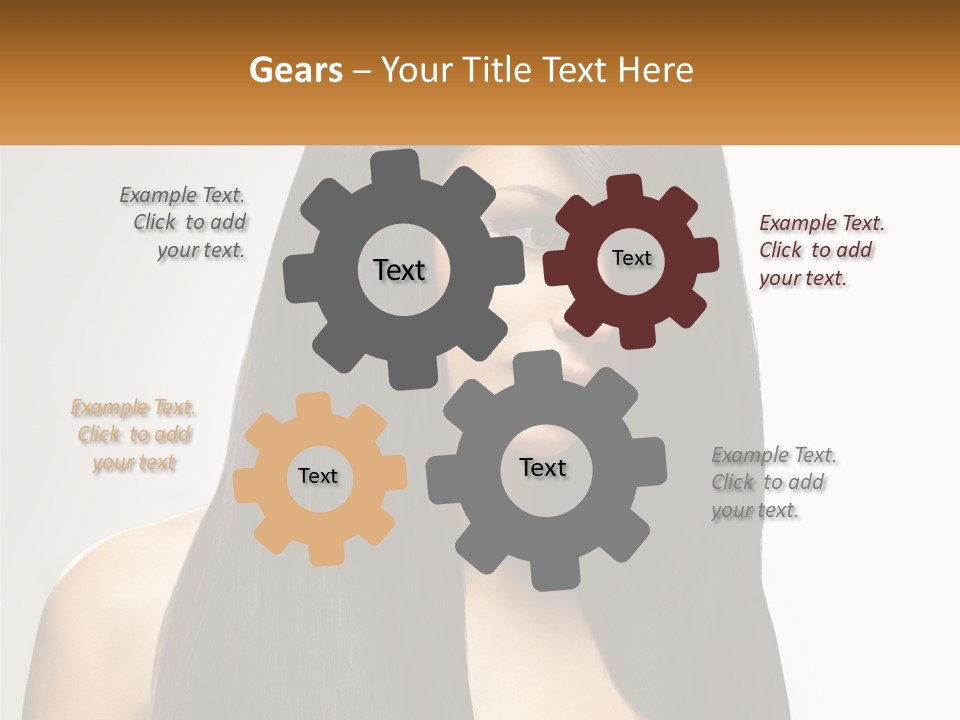 A Woman With Long Black Hair Is Shown In This Powerpoint Presentation PowerPoint Template