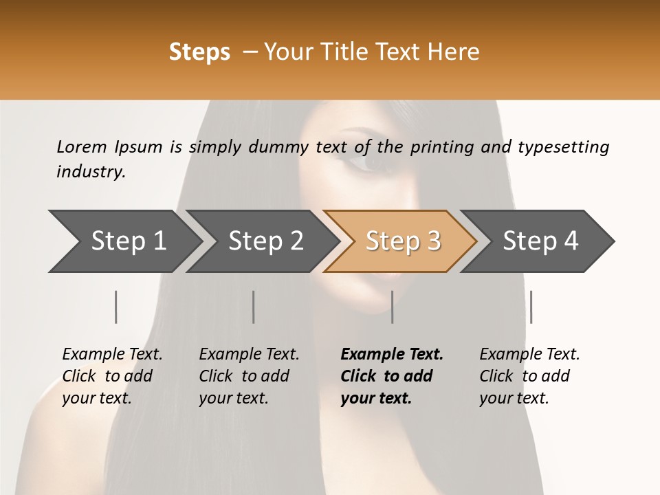 A Woman With Long Black Hair Is Shown In This Powerpoint Presentation PowerPoint Template