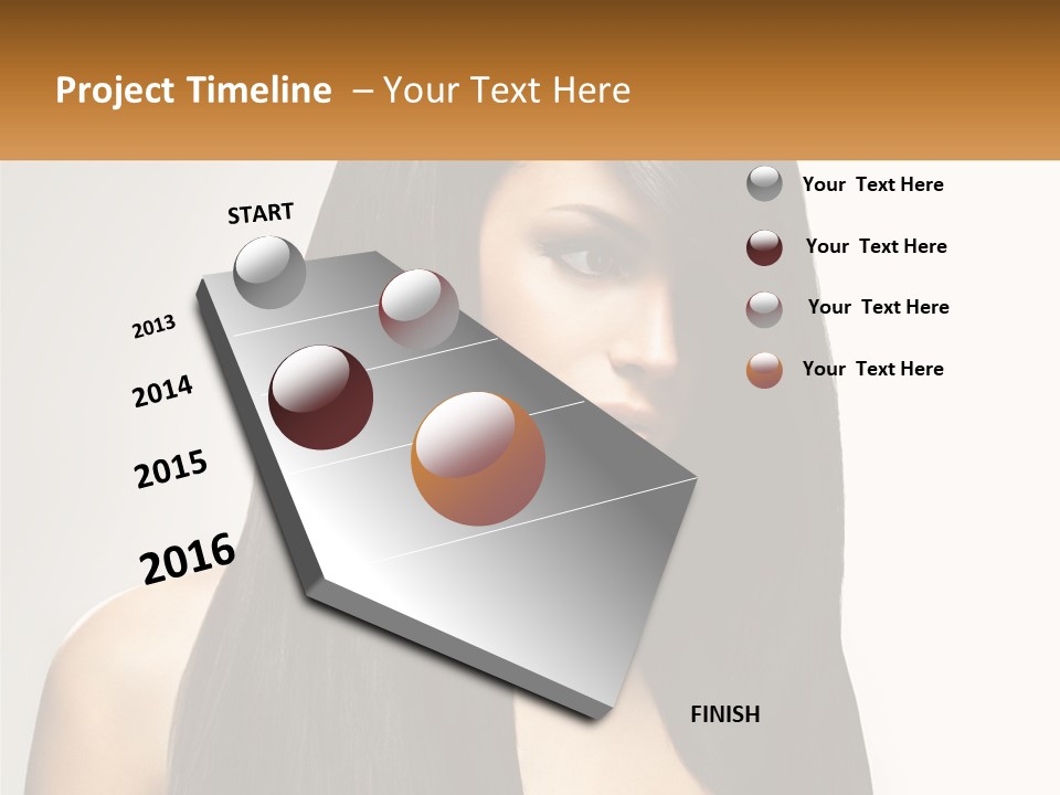 A Woman With Long Black Hair Is Shown In This Powerpoint Presentation PowerPoint Template