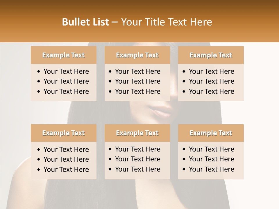 A Woman With Long Black Hair Is Shown In This Powerpoint Presentation PowerPoint Template