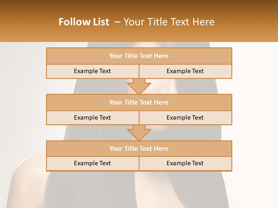 A Woman With Long Black Hair Is Shown In This Powerpoint Presentation PowerPoint Template