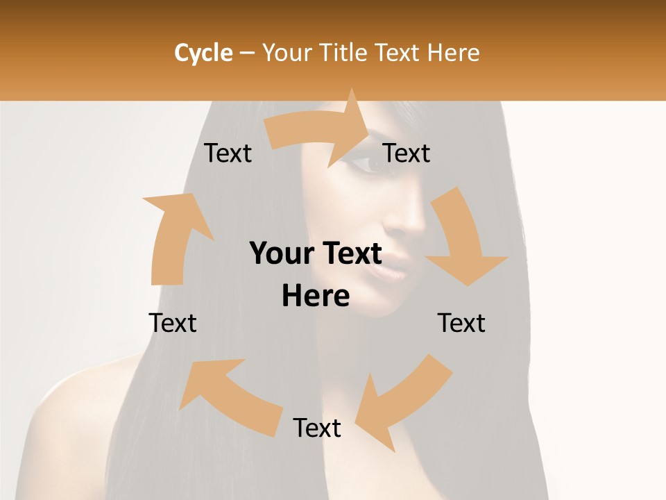 A Woman With Long Black Hair Is Shown In This Powerpoint Presentation PowerPoint Template