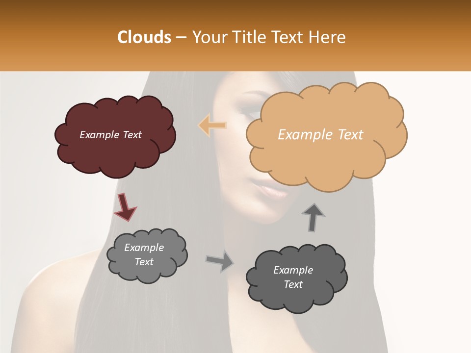 A Woman With Long Black Hair Is Shown In This Powerpoint Presentation PowerPoint Template