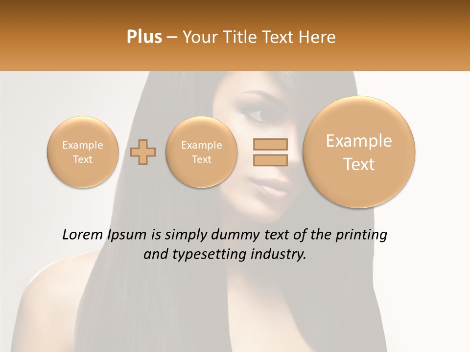 A Woman With Long Black Hair Is Shown In This Powerpoint Presentation PowerPoint Template