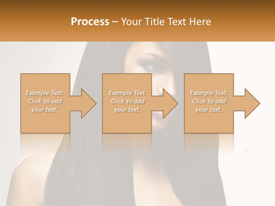 A Woman With Long Black Hair Is Shown In This Powerpoint Presentation PowerPoint Template