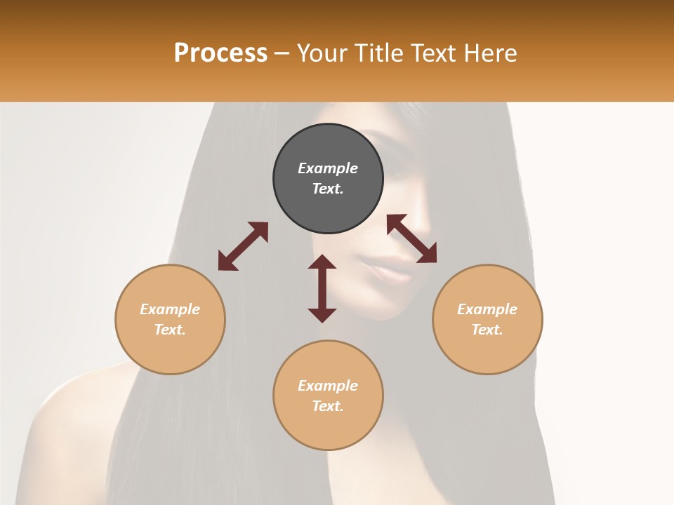 A Woman With Long Black Hair Is Shown In This Powerpoint Presentation PowerPoint Template