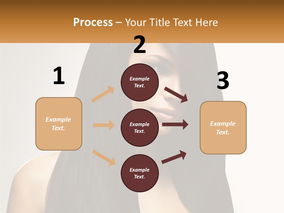 A Woman With Long Black Hair Is Shown In This Powerpoint Presentation PowerPoint Template