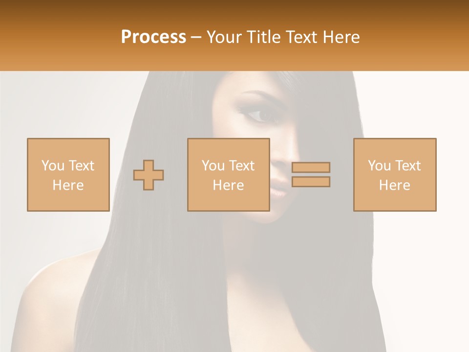 A Woman With Long Black Hair Is Shown In This Powerpoint Presentation PowerPoint Template