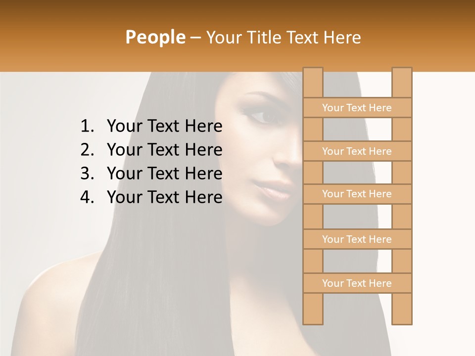 A Woman With Long Black Hair Is Shown In This Powerpoint Presentation PowerPoint Template