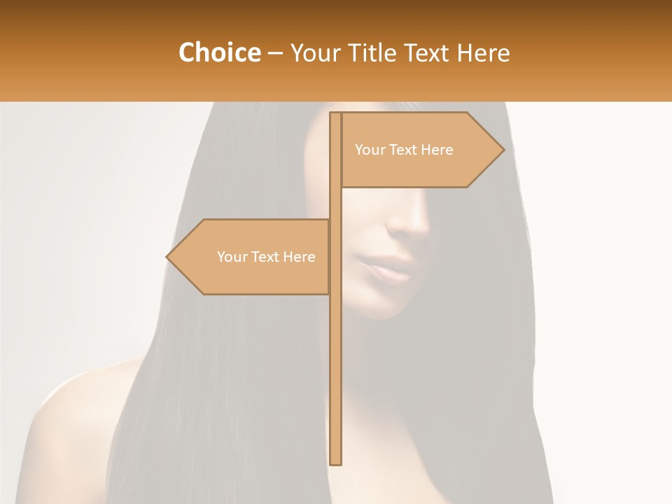 A Woman With Long Black Hair Is Shown In This Powerpoint Presentation PowerPoint Template