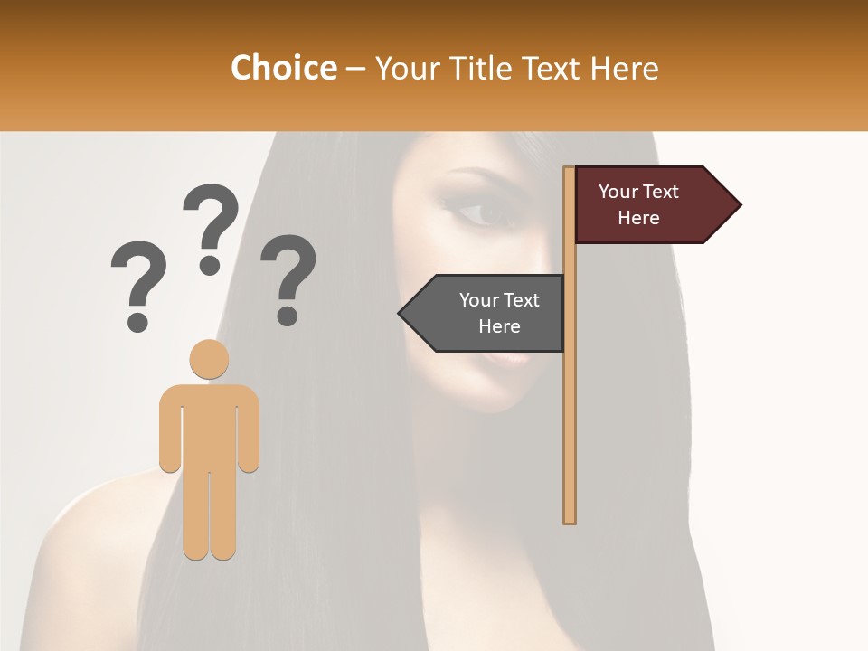 A Woman With Long Black Hair Is Shown In This Powerpoint Presentation PowerPoint Template