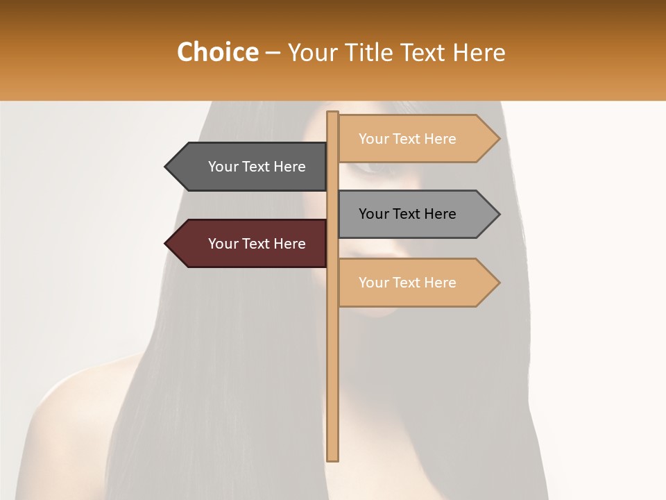 A Woman With Long Black Hair Is Shown In This Powerpoint Presentation PowerPoint Template