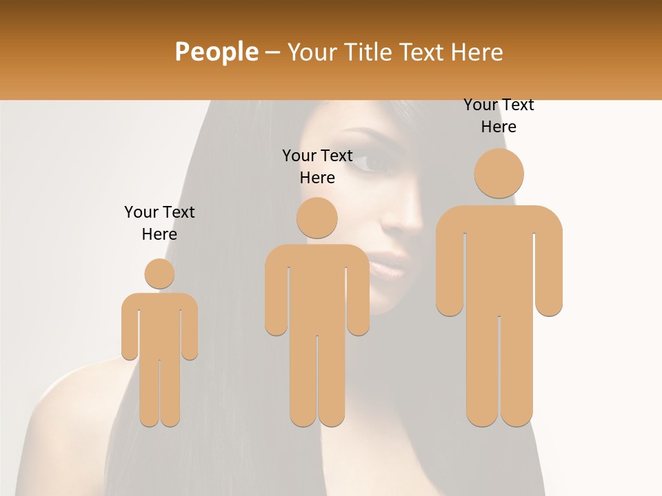 A Woman With Long Black Hair Is Shown In This Powerpoint Presentation PowerPoint Template