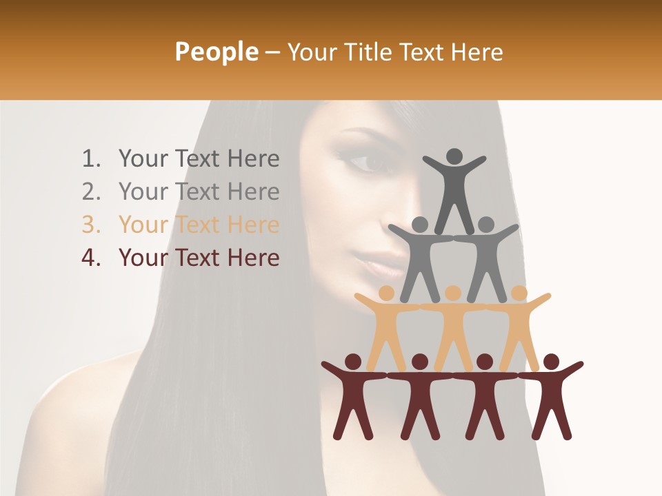 A Woman With Long Black Hair Is Shown In This Powerpoint Presentation PowerPoint Template