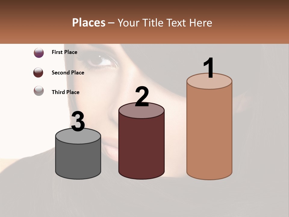 A Woman With Long Brown Hair And A Brown Background PowerPoint Template