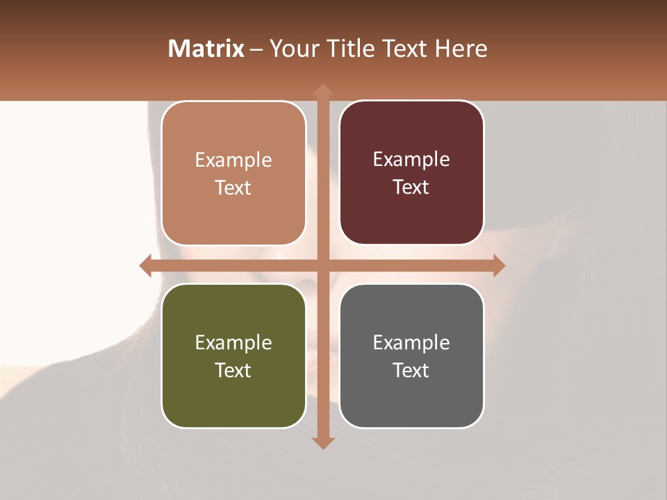 A Woman With Long Brown Hair And A Brown Background PowerPoint Template