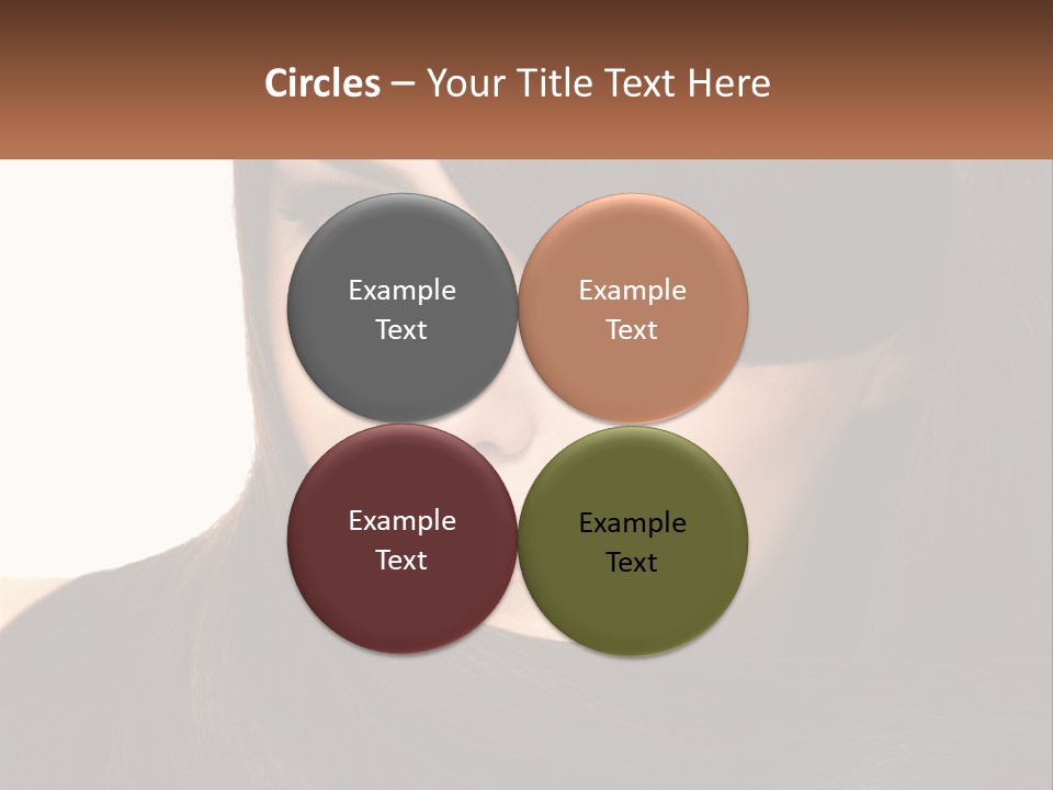 A Woman With Long Brown Hair And A Brown Background PowerPoint Template