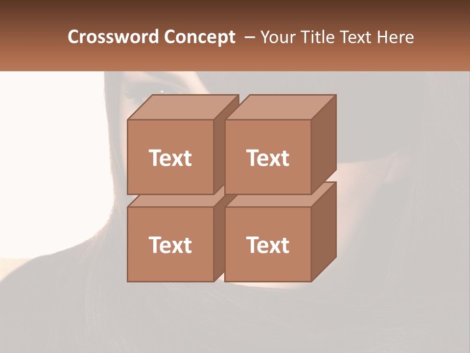 A Woman With Long Brown Hair And A Brown Background PowerPoint Template