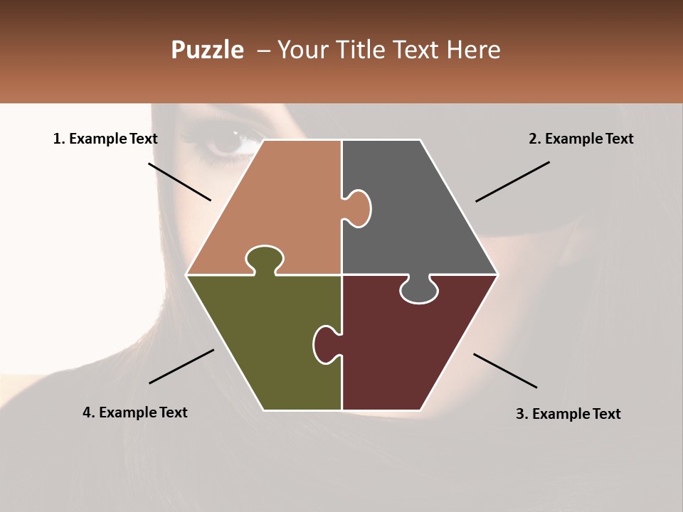 A Woman With Long Brown Hair And A Brown Background PowerPoint Template