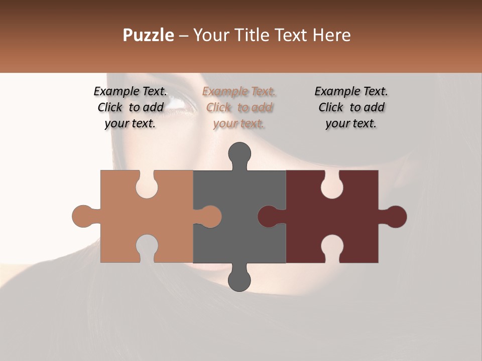 A Woman With Long Brown Hair And A Brown Background PowerPoint Template