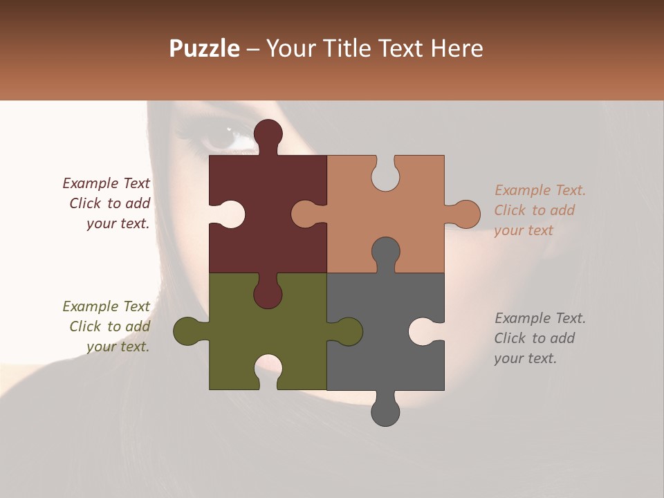 A Woman With Long Brown Hair And A Brown Background PowerPoint Template