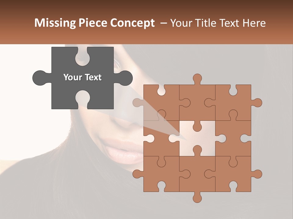 A Woman With Long Brown Hair And A Brown Background PowerPoint Template