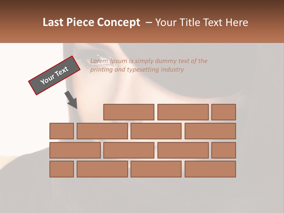 A Woman With Long Brown Hair And A Brown Background PowerPoint Template