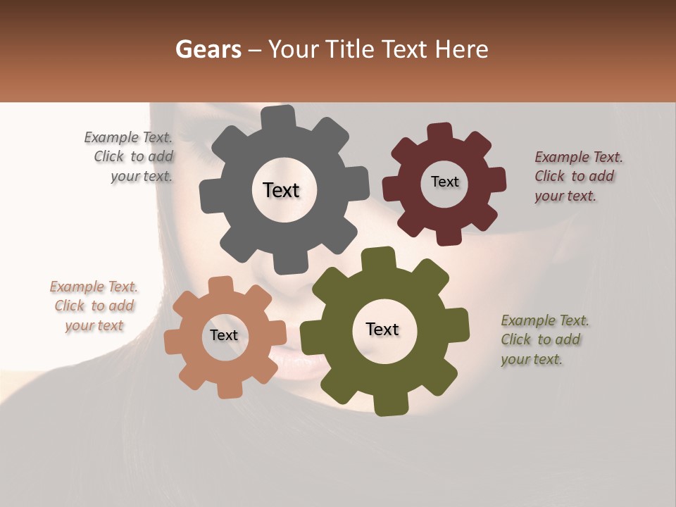 A Woman With Long Brown Hair And A Brown Background PowerPoint Template