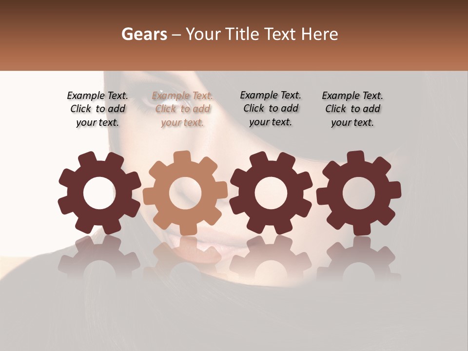 A Woman With Long Brown Hair And A Brown Background PowerPoint Template