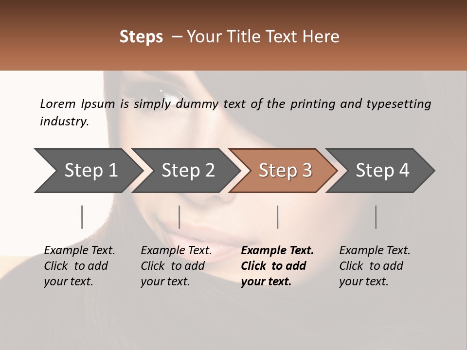 A Woman With Long Brown Hair And A Brown Background PowerPoint Template